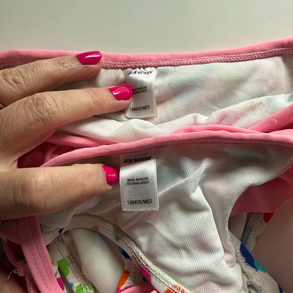 Joe Boxer Pink Ruffle Kids Bikini Set - Picture 3 of 3